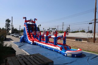 30' Tall - Stars and Stripes Water Slide dual lane