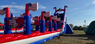 36' Tall - Stars and Stripes Water Slide dual slide