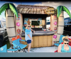 Tiki Bar Inflatable w/ Built in Cup Holders