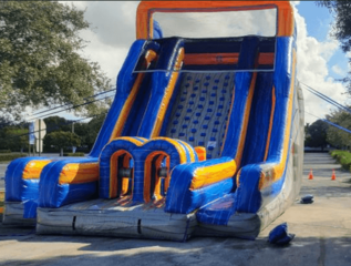 27' Tall Xtreme Run Rock Wall Climb Dual Lane Dry Slide