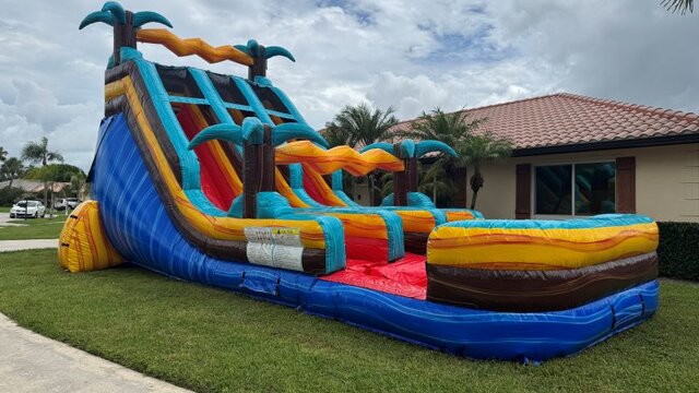 20' Tall Treasure Island Dual Lane Waterslide