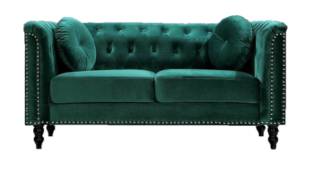 Emerald Green Velvet Loveseat