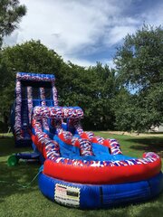 25ft Red White Blue Dual Lane Water Slide