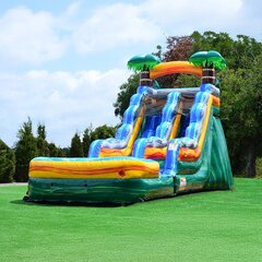 15-Foot Palm Beach Water Slide

Bring tropical fun to your next event with our exciting 15-Foot Palm Beach Water Slide! Featuring vibrant palm tree accents and a colorful beach-inspired design, this inflatable water slide is the perfect centerpiece for birthday parties, family gatherings, school events, church functions, and summer celebrations.

Kids will love climbing to the top and racing down the refreshing slide into a splash pool below. Standing 15 feet tall, the Palm Beach Water Slide provides just the right combination of excitement and safety for hours of entertainment.

Features:

* 15-foot tall tropical-themed water slide
* Bright palm tree design for a fun beach atmosphere
* Refreshing splash pool landing
* Great for birthdays, cookouts, school events, and community gatherings
* Cleaned and sanitized before every rental
* Professionally set up and secured by our team

Turn your backyard into a tropical paradise with the Palm Beach Water Slide and make your next event unforgettable!

