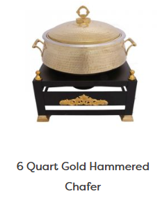 6qt Gold Hammered Chafer