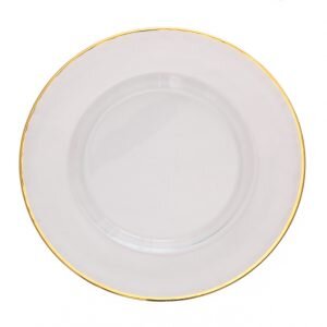 Clear Glass Gold Rim