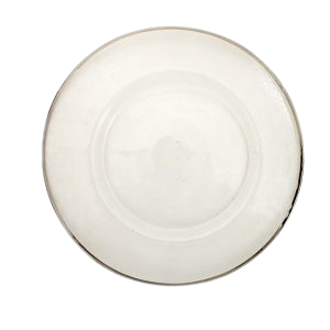 Silver Rim Hammered Glass Charger