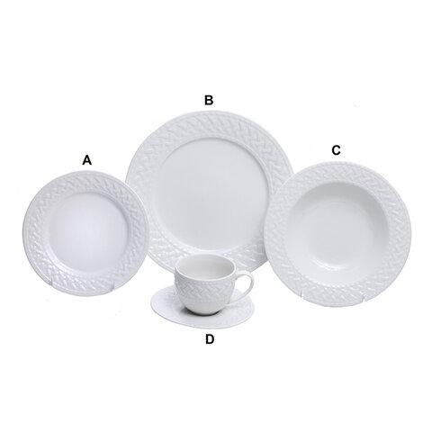 White Havana Weave Dinnerware
