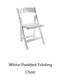 White Padded Folding Chair
