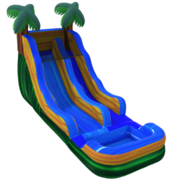15ft Tropical Wave Single Lane Water Slide with Pool
