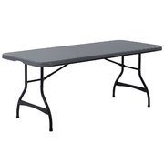 6 Foot Plastic Black Folding Table 