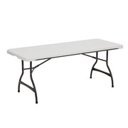 6 Foot Plastic White Folding Table 