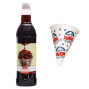 Cherry Snow Cone 25 Servings with Cone Cups