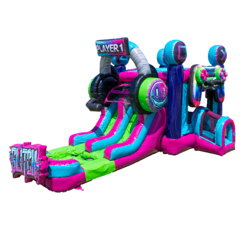  Gamer Glitch Level Up Dual Slide Combo