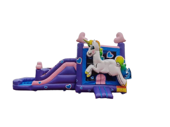 Unicorn Bounce House & Dual Slide Dry Combo