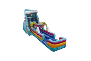 20ft Dual Lane Beach Waterslide – Tropical Paradise Slide