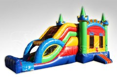 15ft Dual Lane King Multi Color Combo Bouncer Dry Slide