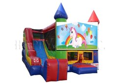 Unicorn bounce house with slide DRY