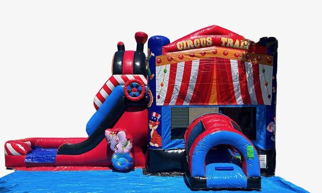 Circus Train Bounce House with Slide