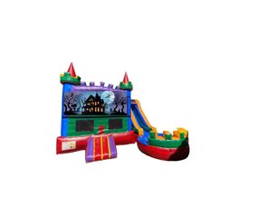 Haunted House Marble Castle Bounce House with Slide 