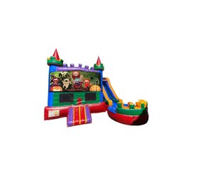 Trick or Treat Marble Castle Bounce House with Slide 