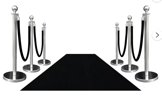 Black Carpet w/ 6 Stanchion Post