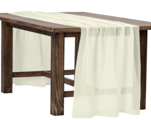 Chiffon Off White Table Runner