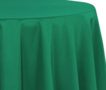 108" Round Kelly Green Tablecloth