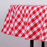 90" Red Checkered Tablecloth
