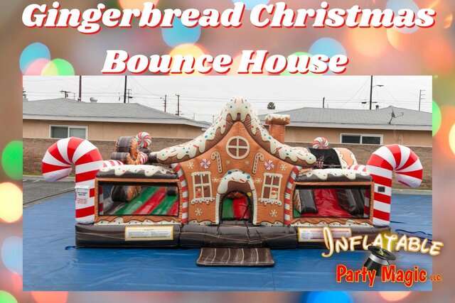 Gingerbread Chrstimas Themed Bounce House Rental