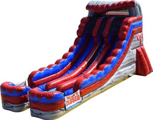 Double Water Slide Rental Lava Rush Side View
