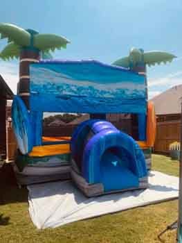 Tropical Bounce House to Rent with misting system