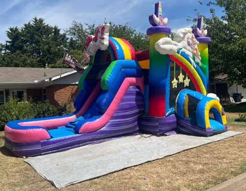 Unicorn Bounce House Rental  with slide DFW Texas