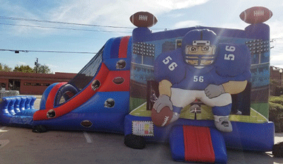 Football 4n1 Dry bounce house combo with slide
