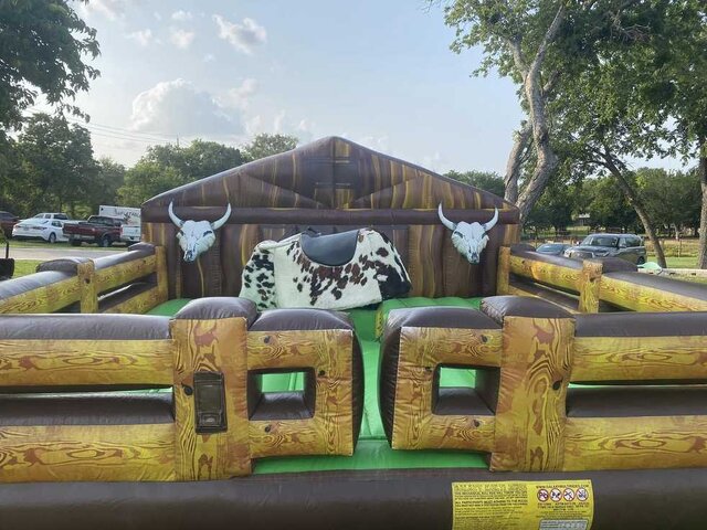 Mechanical bull rental at a Grand Prairie park event