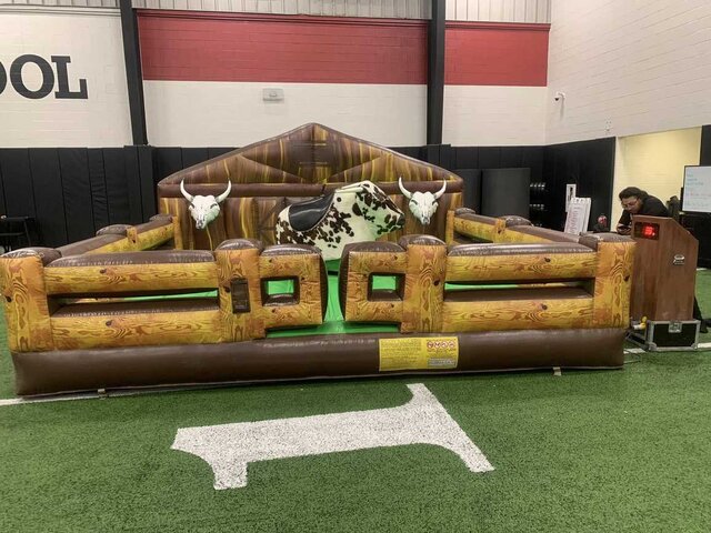 Mechanical bull rental for a UT Arlington campus event