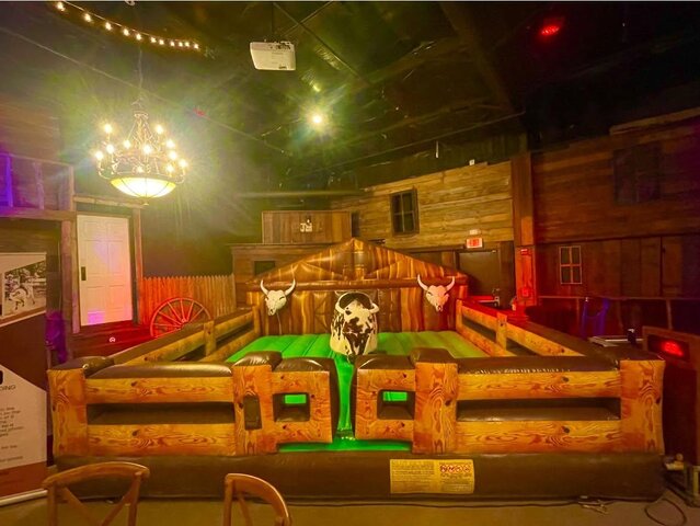 Mechanical bull rental at an indoor venue in Grand Prairie