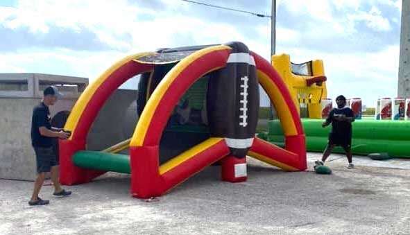 quarterback challenge inflatable football game toss rental