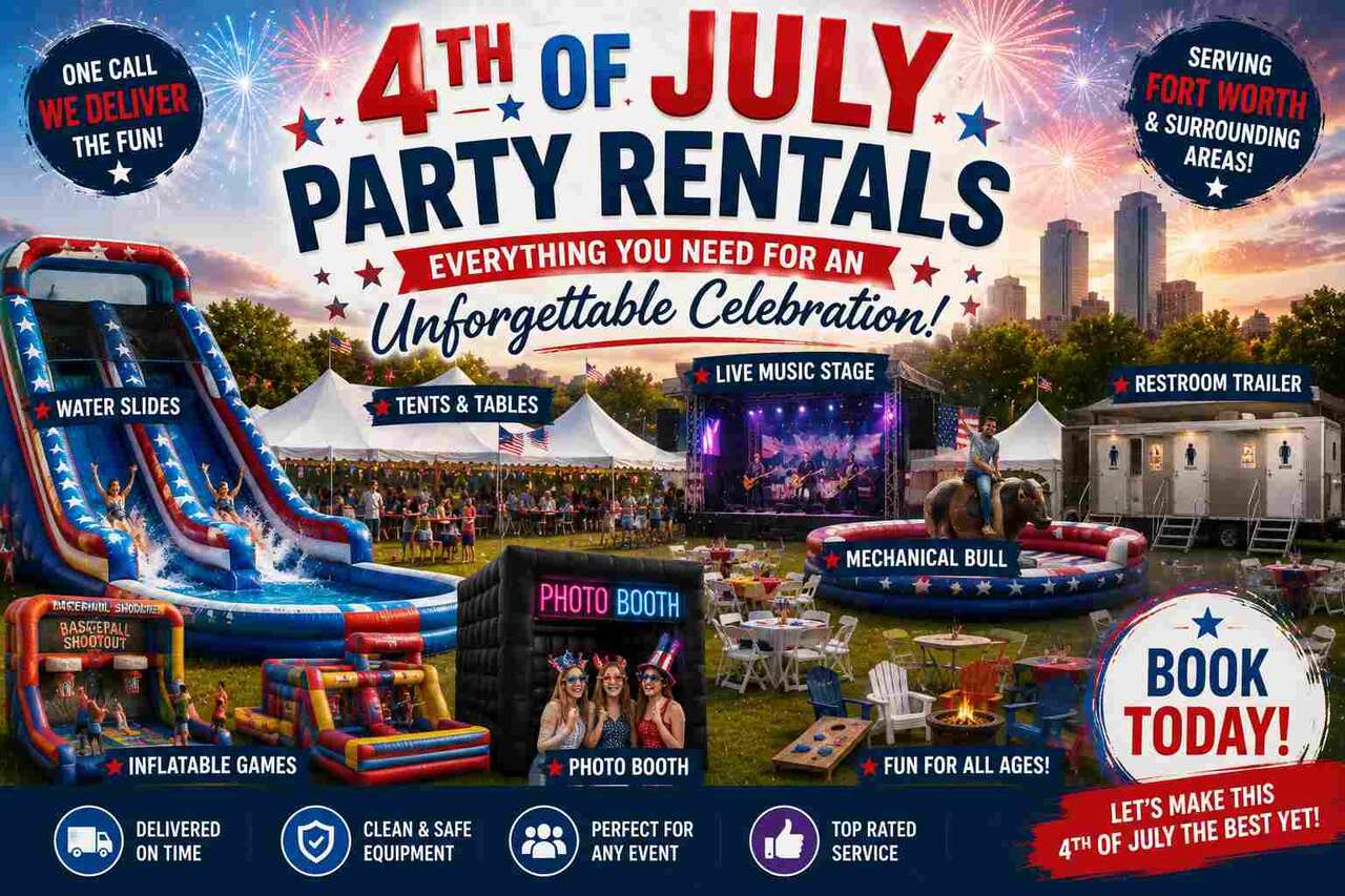 4th of July Party Rentals in Fort Worth TX — Inflatable Party Magic 4th of July party rentals in Fort Worth TX from Inflatable Party Magic — water slides, bounce houses…