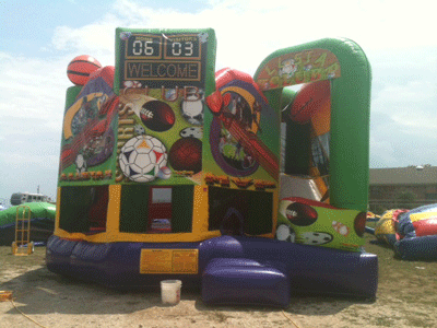 All Sports Bounce House Combo with Waterslide from Inflatable Party Magic LLC Cleburne, Tx