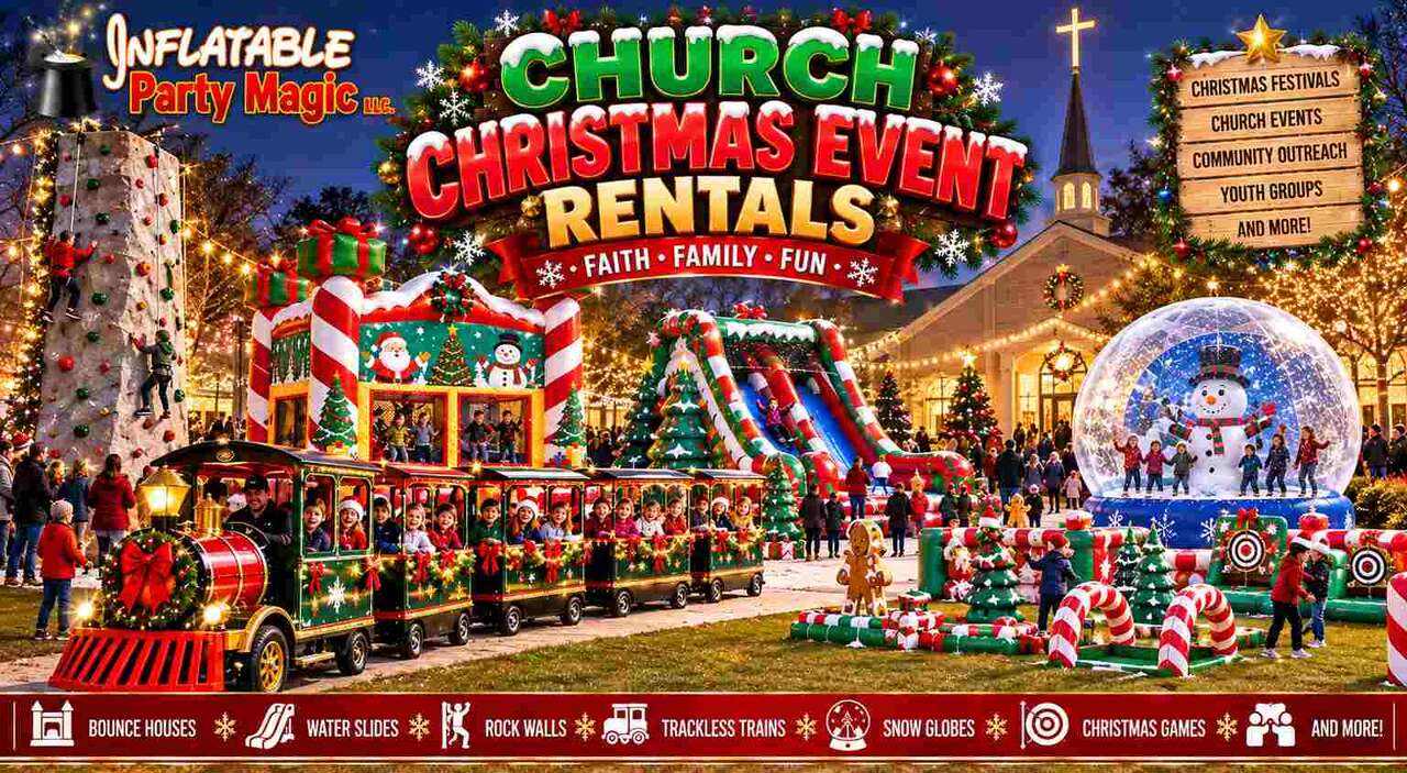 Church Christmas event rentals in DFW from Inflatable Party Magic