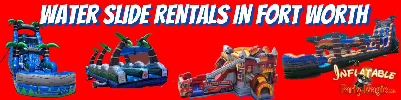 Inflatable Party Magic providing high Quality inflatable water slide rentals near me in Fort Worth â Safe and fun for kids, teens, and adults at summer parties and events