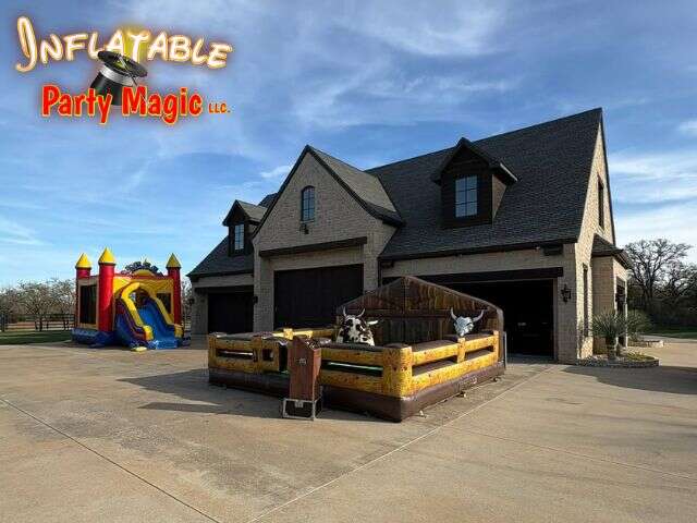 Mechanical bull rental near TCU university in Fort Worth Texas from Inflatable Party Magic for college and Greek events