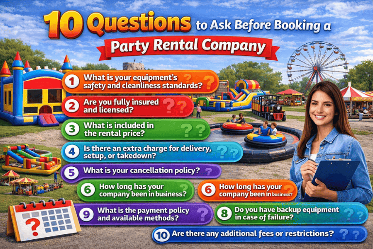 10 questions to ask before booking a party rental company in DFW Texas