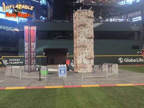 Rock climbing wall rental set up for an event in Southlake TX by Inflatable Party Magic