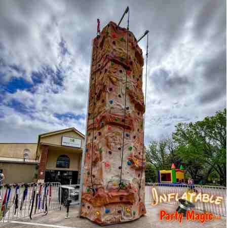 Traditional mobile 4-station rock climbing wall rental in Cleburne Texas