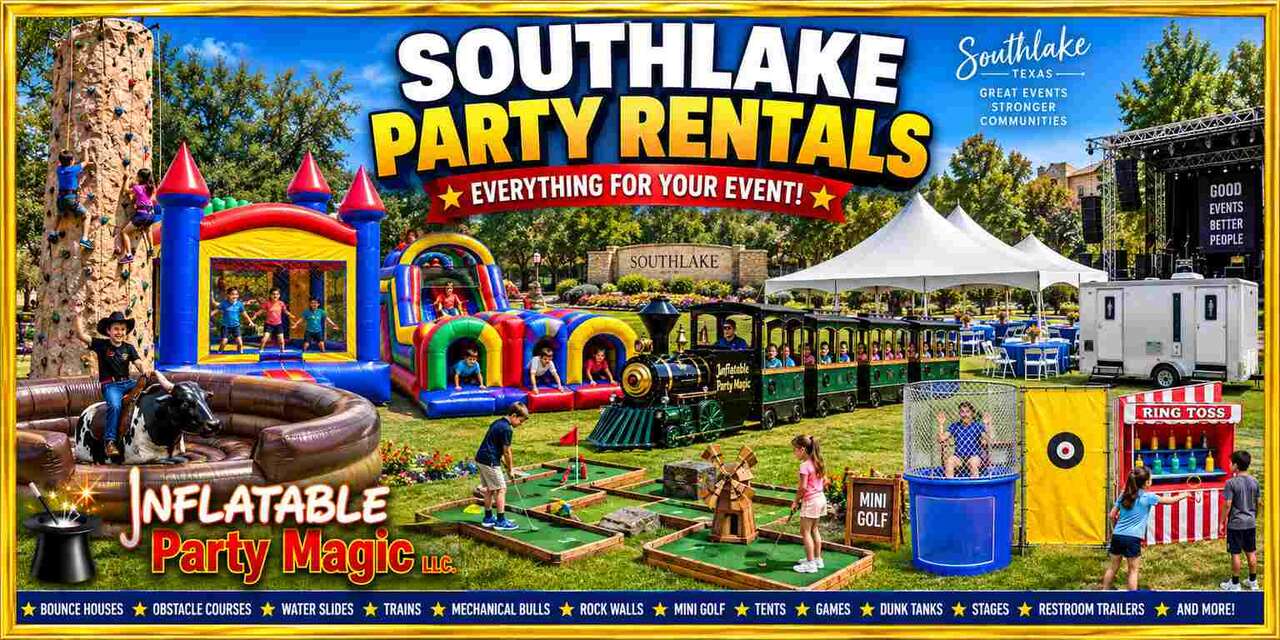 Party and event rentals in Southlake TX for city festivals, birthdays, churches, and schools from In…