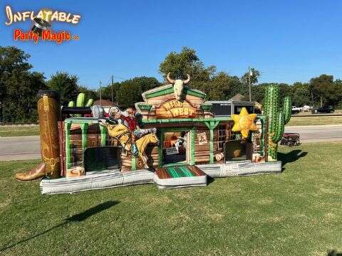 Toddler bounce house rental set up for a party in Weatherford TX