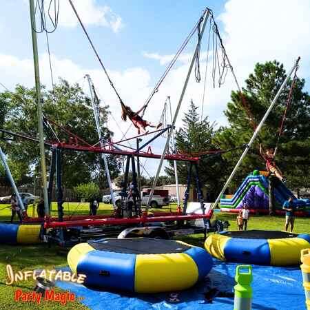 Euro bungee trampoline rental set up for a Fort Worth event