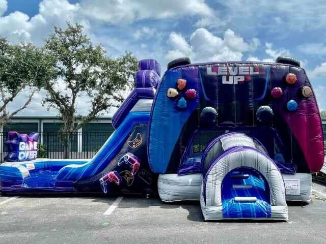 Video Game combo bounce house rental for Burleson Texas gaming birthday parties from Inflatable Party Magic